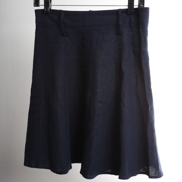 Modcloth Linen Navy A-Line Skirt - Petalo - Picture 11 of 13
